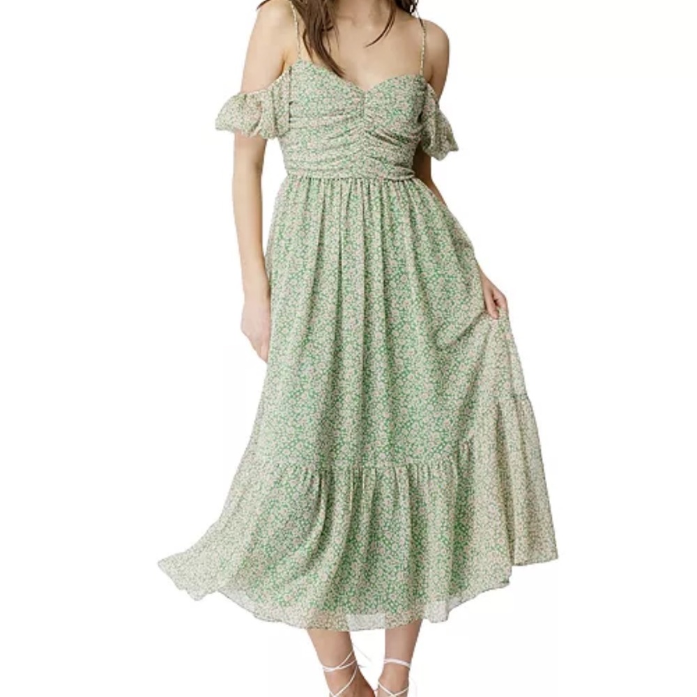 Bardot Fauna Midi Dress in Green Floral